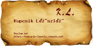 Kupcsik László névjegykártya